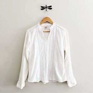 Cotton Cottagecore Lace Detail Peasant Top